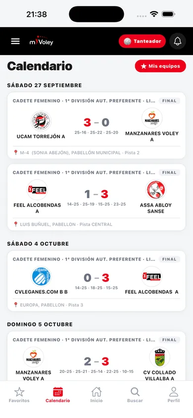 Jornada en directo